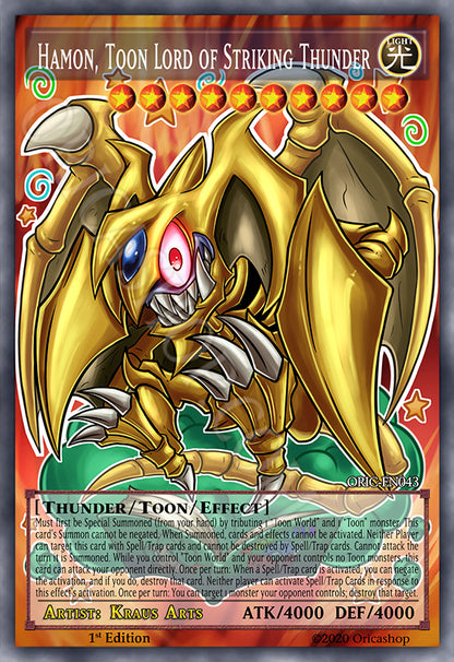 Yugioh ORICA 4x-Set: Toon Sacred Beasts (HOLO) Full-Art | Raviel Hamon Uria