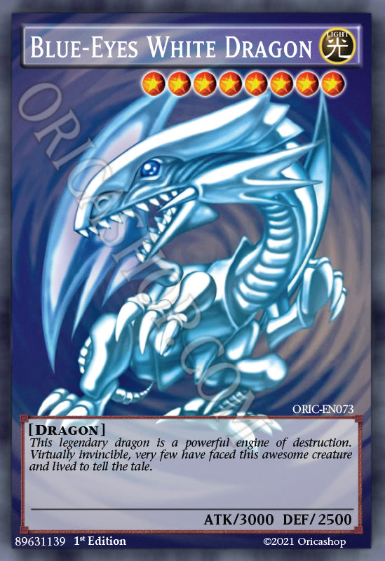 Yugioh ORICA Blue-Eyes White Dragon - Full-Art - Holo Card Blauäugiger