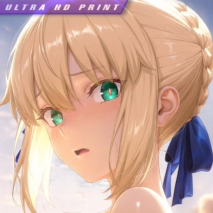 Premium Wall Scroll Poster - Fate - Saber (NSFW) (Summer Style) (120 x 60 cm)