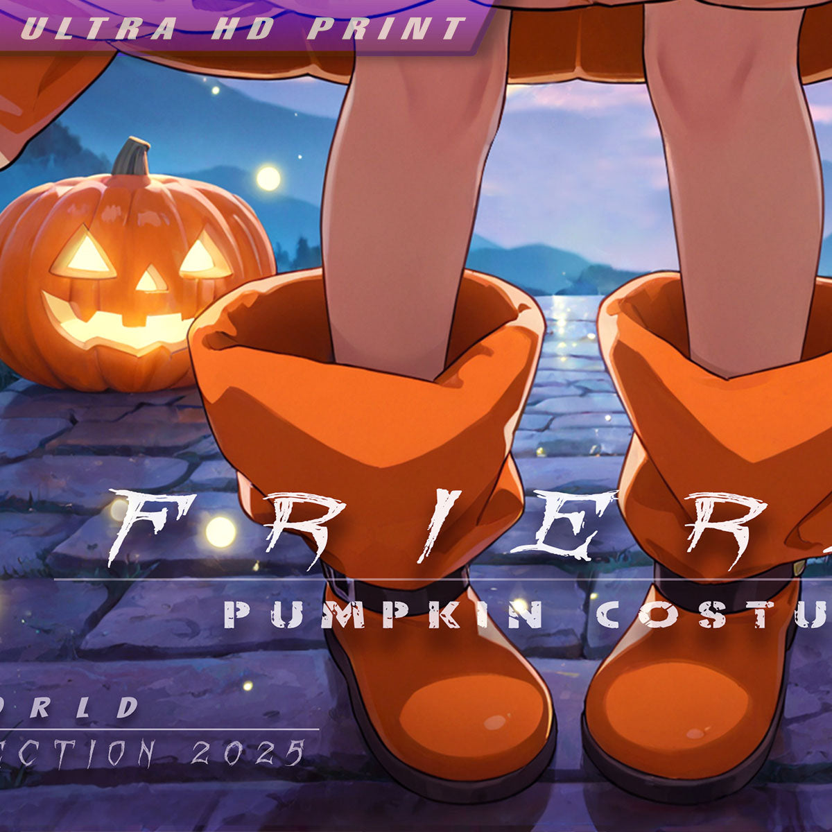 Premium Wall Scroll Poster - Frieren: Beyond Journey´s End - Frieren (Pumpkin Costume) (90 x 60 cm)