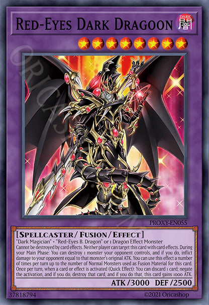Yugioh PROXY: Red-Eyes Dark Dragoon | Holo Orica Rotäugiger Dragoner Magician