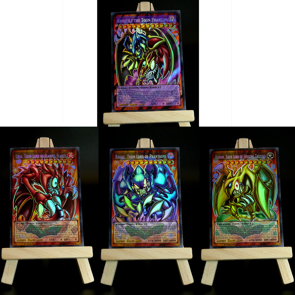 Yugioh ORICA 4x-Set: Toon Sacred Beasts (HOLO) Full-Art | Raviel Hamon Uria