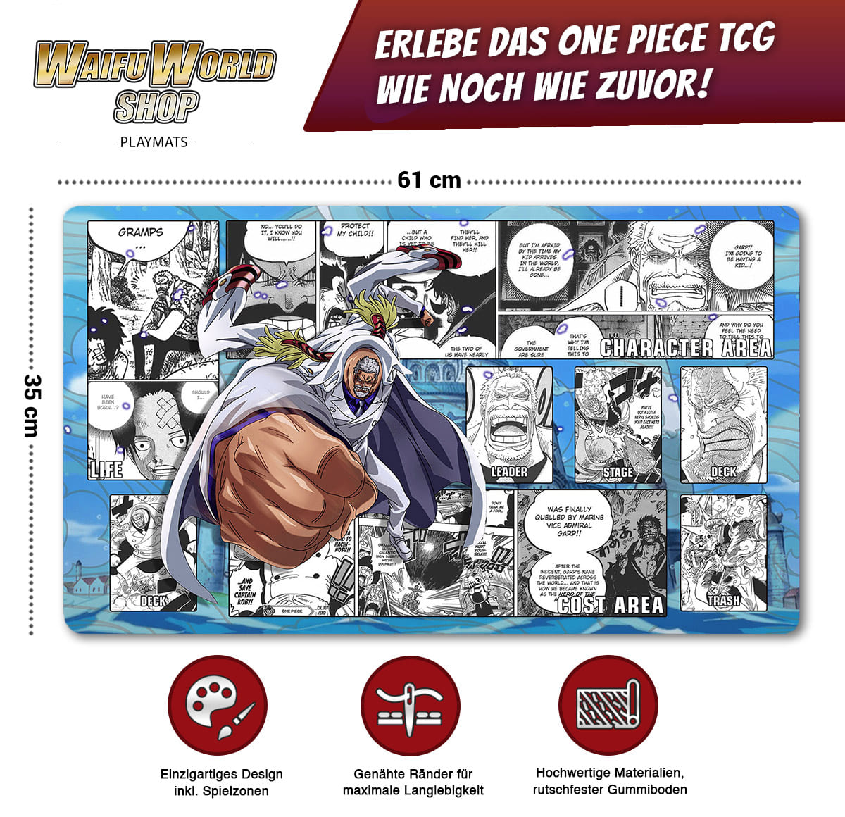 One Piece Playmat Monkey D.Garp (Design #1)
