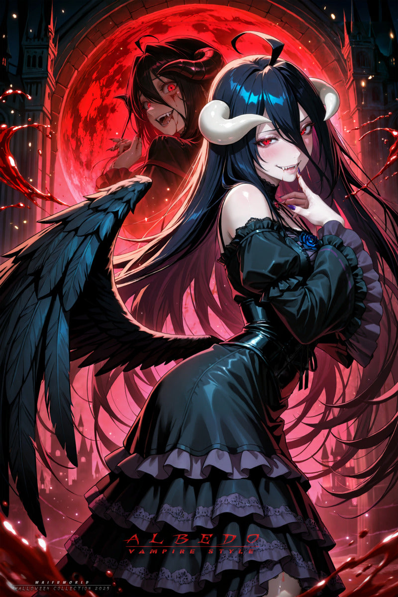 Premium Wall Scroll Poster – Overlord – Albedo (Vampire Style) (90 x 60 cm)